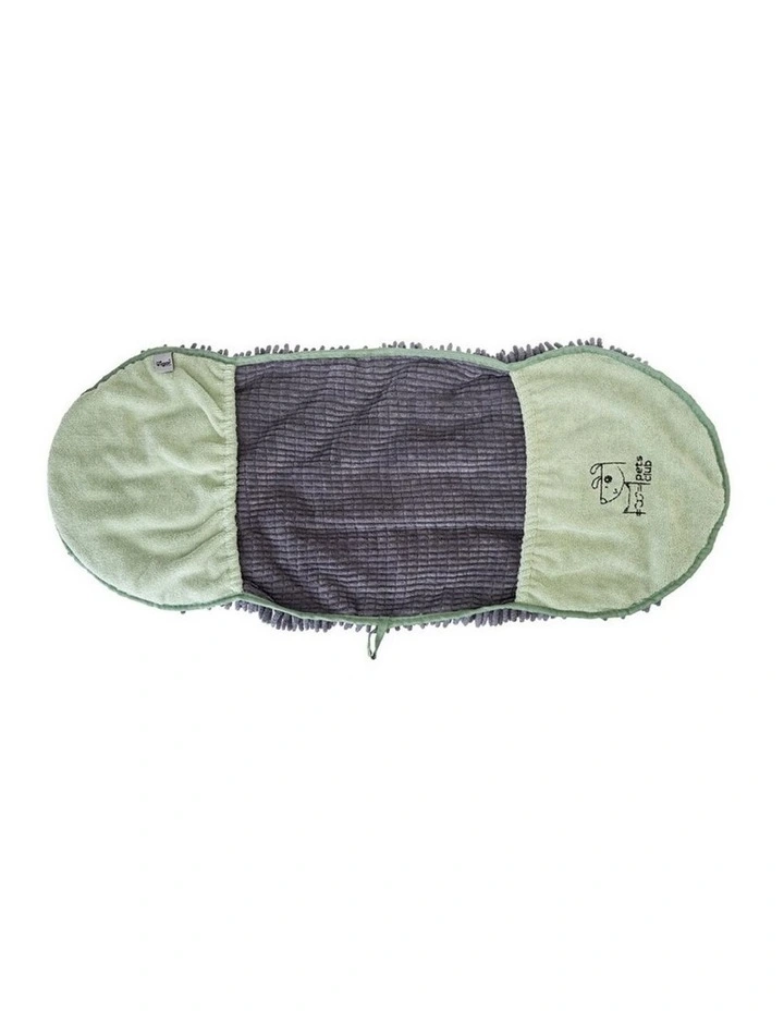 Vigar Pets Club Microfibre Cat and Dog Noodles Towel Green Grey image 1