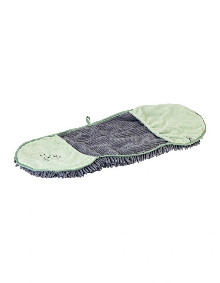 Vigar Pets Club Microfibre Cat and Dog Noodles Towel Green Grey image 2