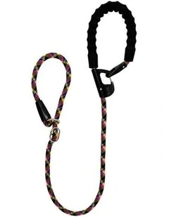 Annabel Trends 2in1 Dog Leash Lead Adjustable Snap Stay Handle Black 125x13cm