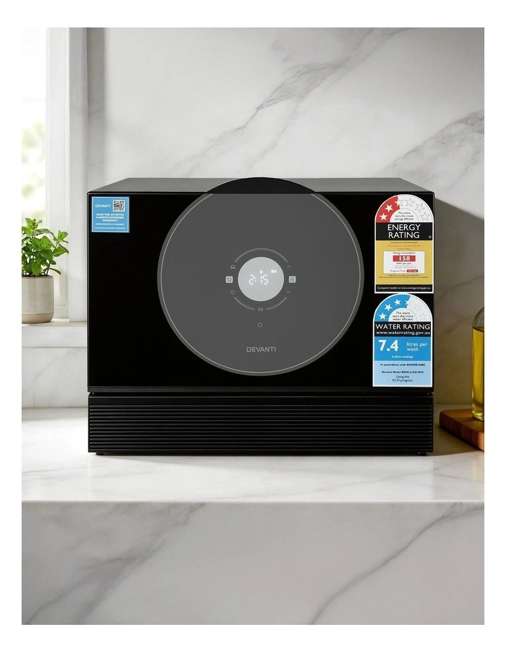 Setting Benchtop Dishwasher 50cm 6 Place in Black image 3