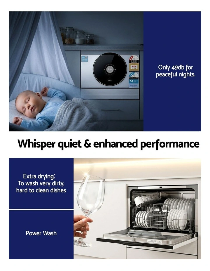 6 Place Setting Benchtop Dishwasher 50cm in White image 7