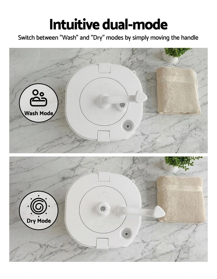 Portable Washing Machine Manual Spin Dryer in White image 7