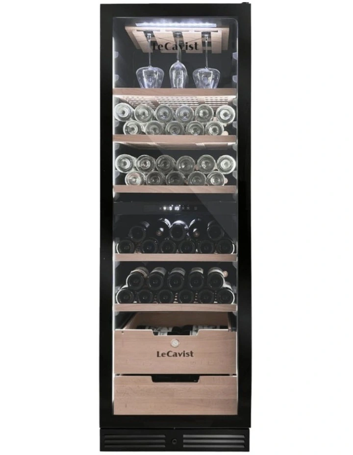 LECAVIST Wine Cabinet - 209 Bottle - Dual Zone - Built-In - Black image 1