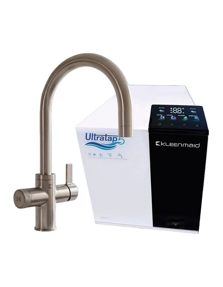 Kleenmaid UltraTap5 Water Filtration Enhancement System Kitchen Sink Filter Brushed Nickel Tap image 1