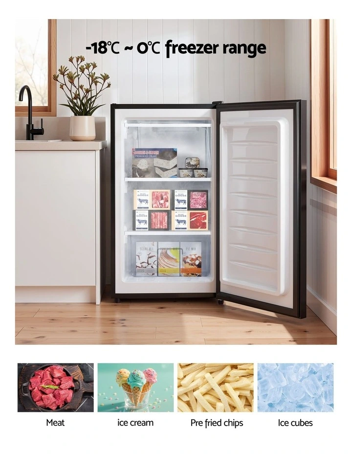 Devanti 81L Upright Freezer Fridge Black image 4