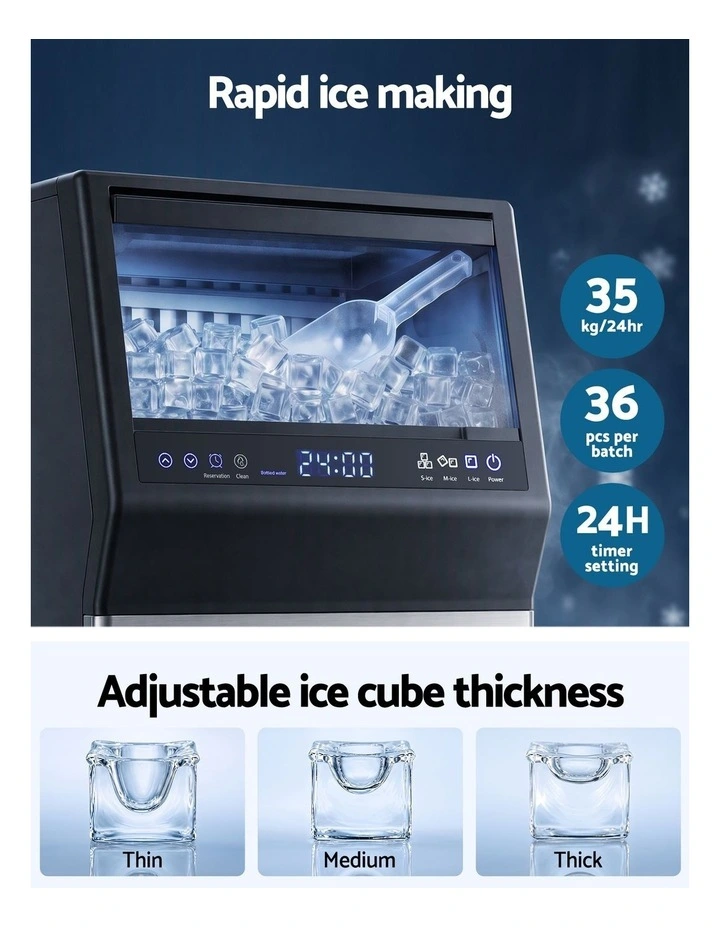 Devanti 35kg Commercial Ice Maker Freestanding Ice Cube Machine image 4