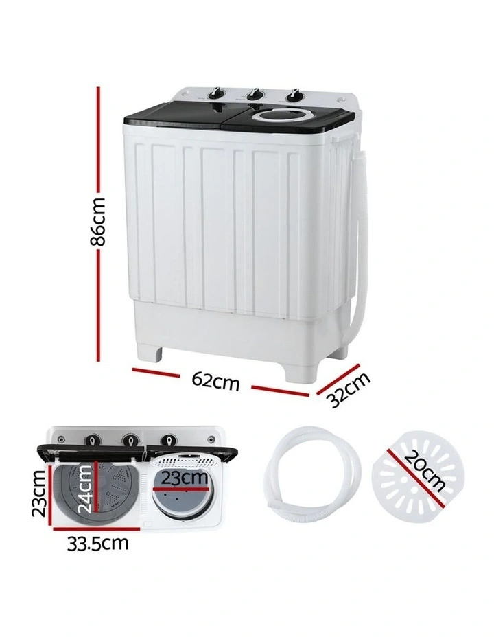Devanti Portable Washing Machine Twin Tub 7KG White image 4