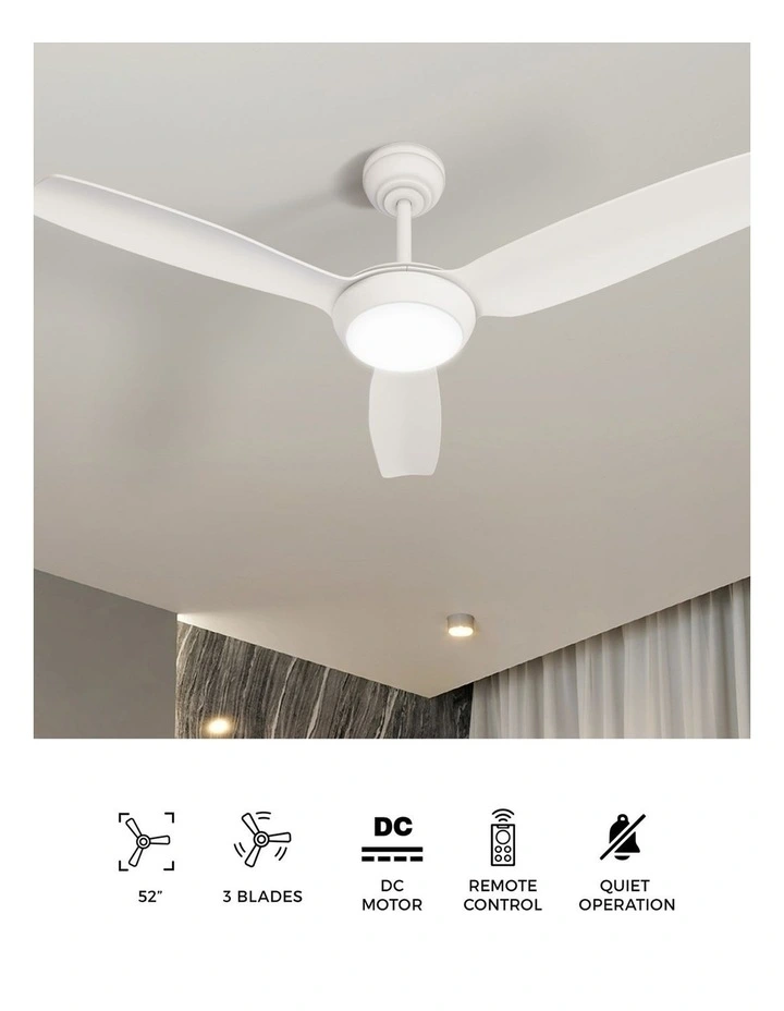 Vevare 52 Ceiling Fan DC Motor With Light Remote Control 5 Speed Fans White image 5