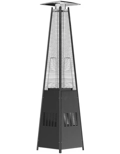 Havana Outdoors Gas Pyramid Flame Heater 13KW Steel Regulator Black