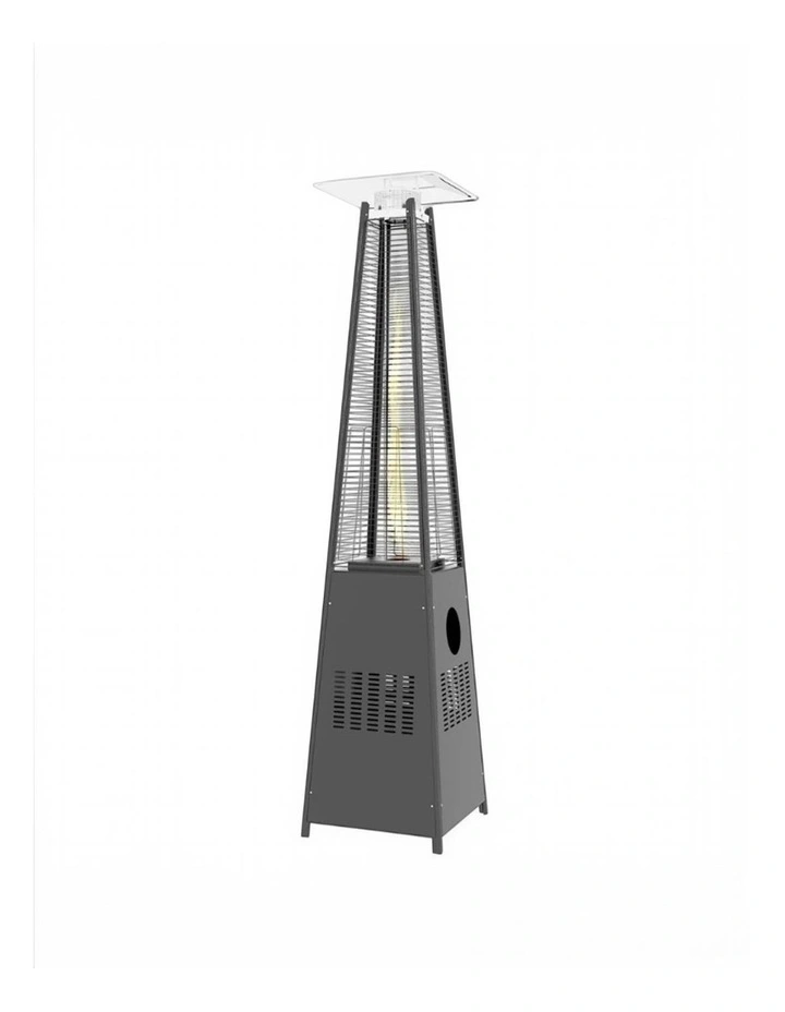 Havana Outdoors Gas Pyramid Flame Heater 13KW Steel Regulator Black image 1