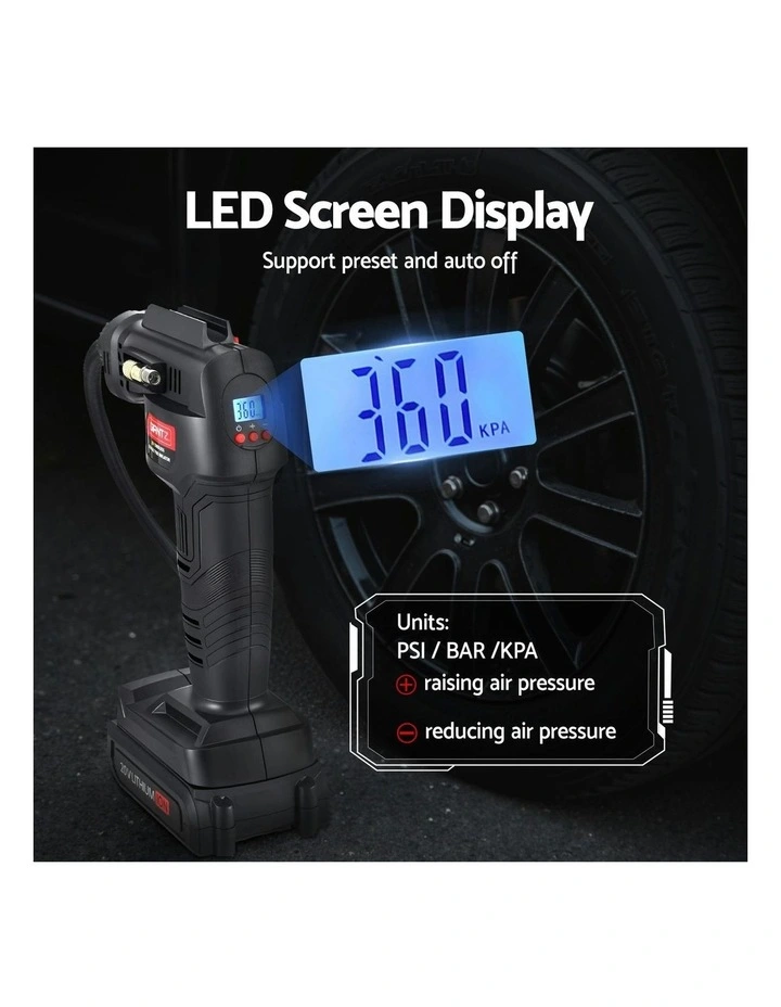 Cordless Tyre Inflator Portable Air Compressor Pump 20V image 6
