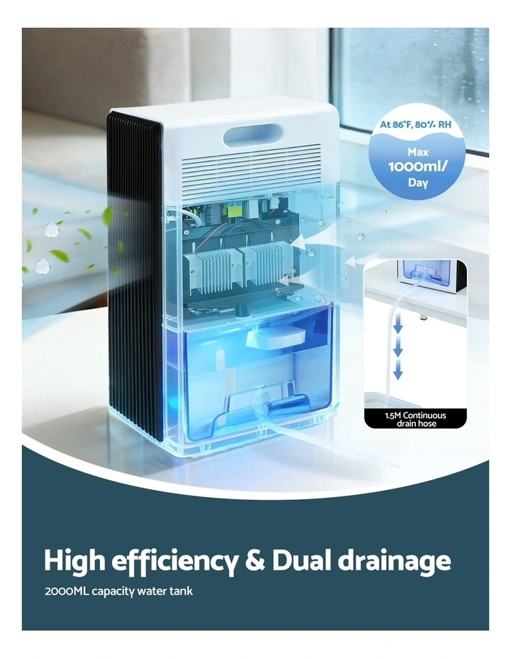 Portable Dehumidifier Moisture Absorber 2000ml in White image 5