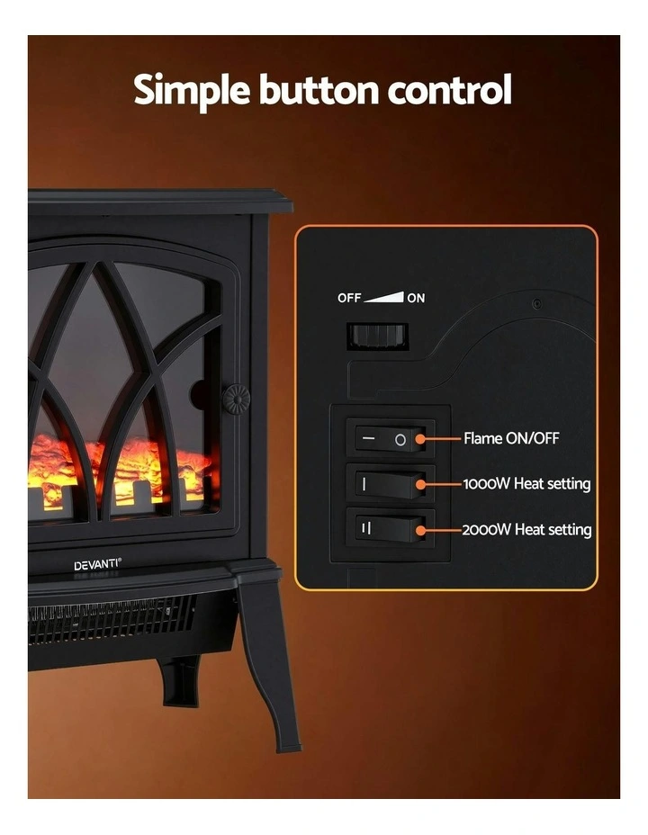 Electric Fireplace Heater Stove 2000W image 6
