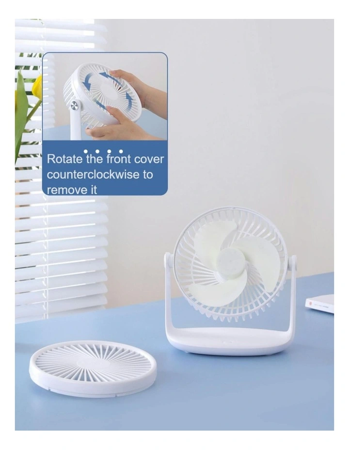 Rechargeable Portable USB Mini Fan 10000mAh in White image 3