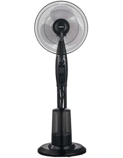 Freestanding Air Cooling Fan With Misting Water Spray in Black