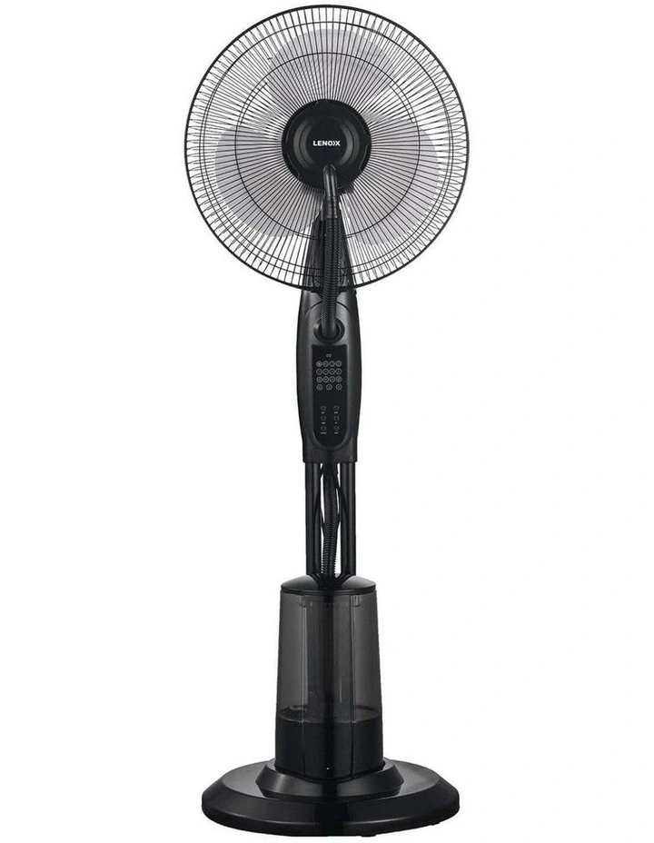 Freestanding Air Cooling Fan With Misting Water Spray in Black image 1