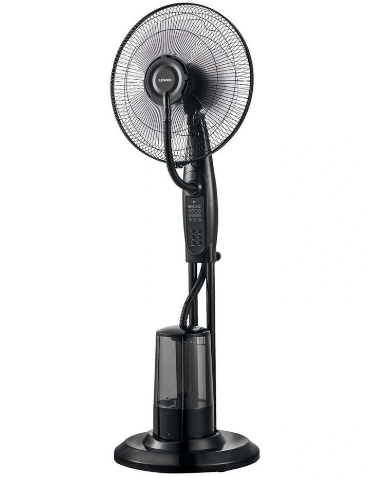 Freestanding Air Cooling Fan With Misting Water Spray in Black image 2