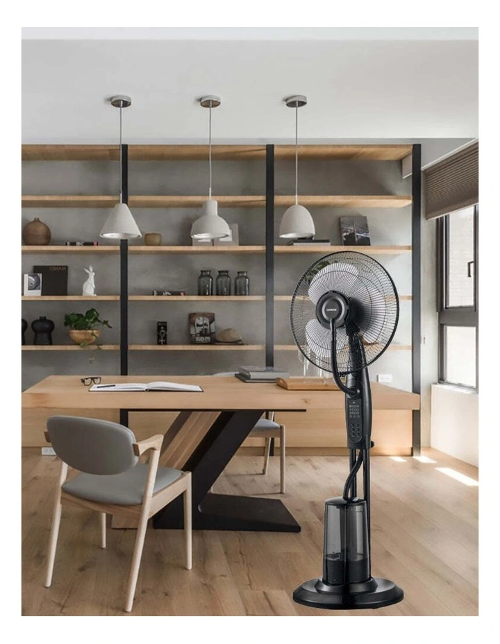 Freestanding Air Cooling Fan With Misting Water Spray in Black image 5