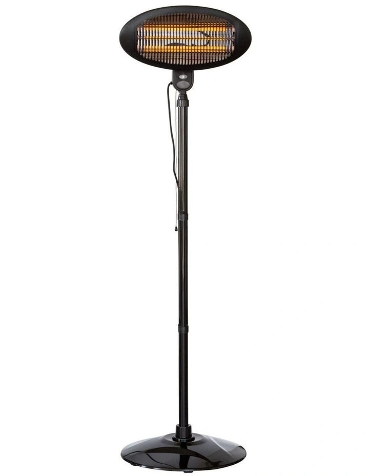 2.1m Adjustable Portable Electric Patio Heater in Black image 1