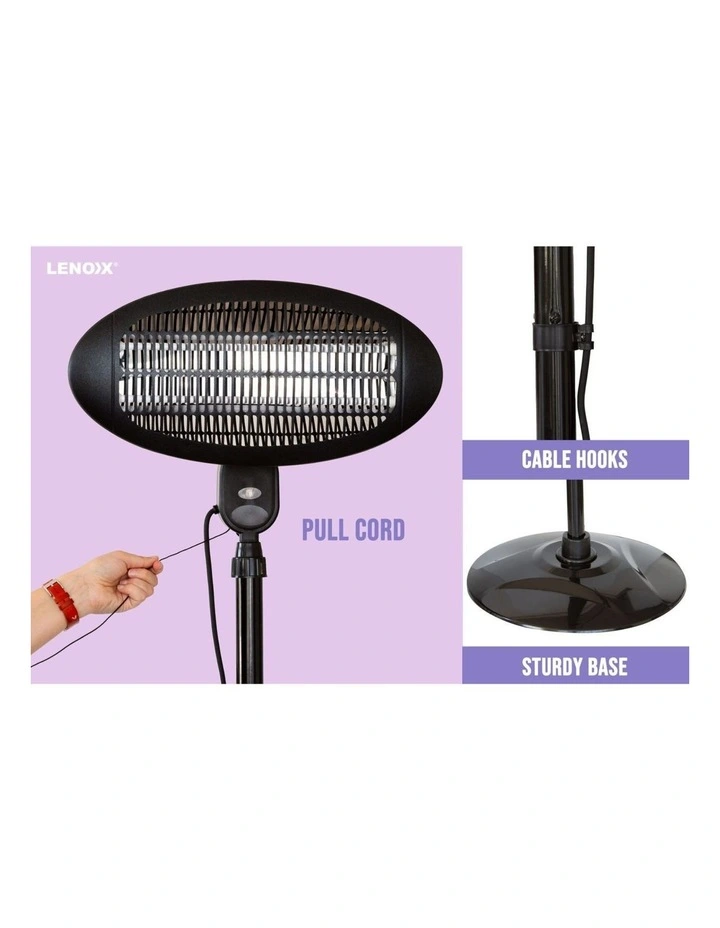 2.1m Adjustable Portable Electric Patio Heater in Black image 4
