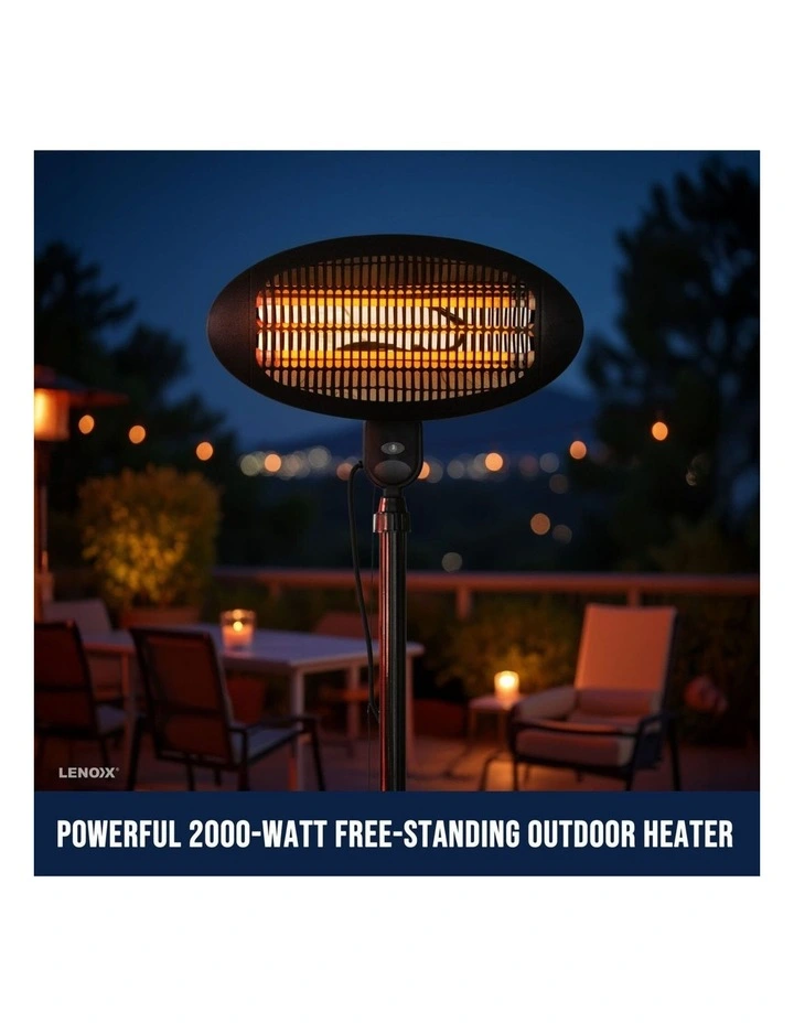 2.1m Adjustable Portable Electric Patio Heater in Black image 5