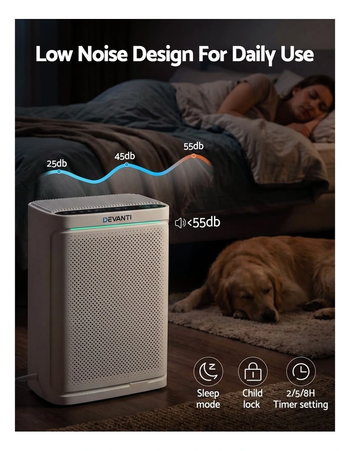 Devanti Air Purifier H12 HEPA Cleaner PM2.5 Display Spare Filter White image 5
