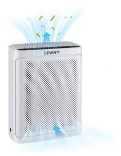 Devanti Air Purifier HEPA Air Cleaner Digital Display Bedroom White