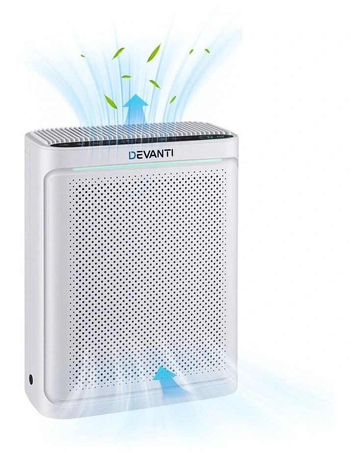 Devanti Air Purifier HEPA Air Cleaner Digital Display Bedroom White image 1