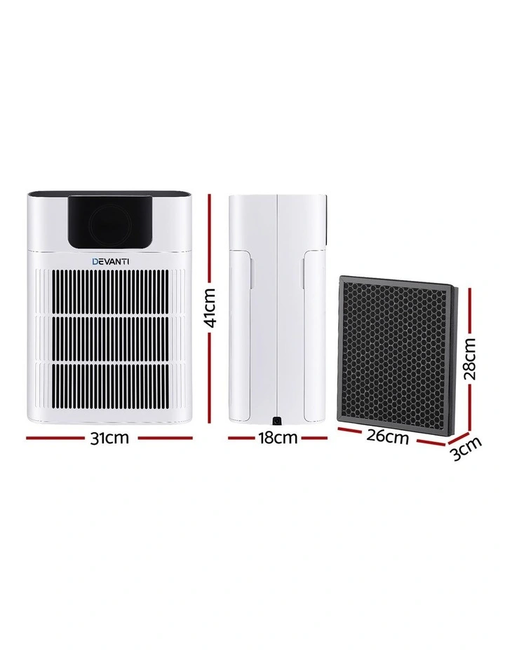 Devanti Pet Air Purifier H12 HEPA Filter Cleaner Replacement Filter White image 2