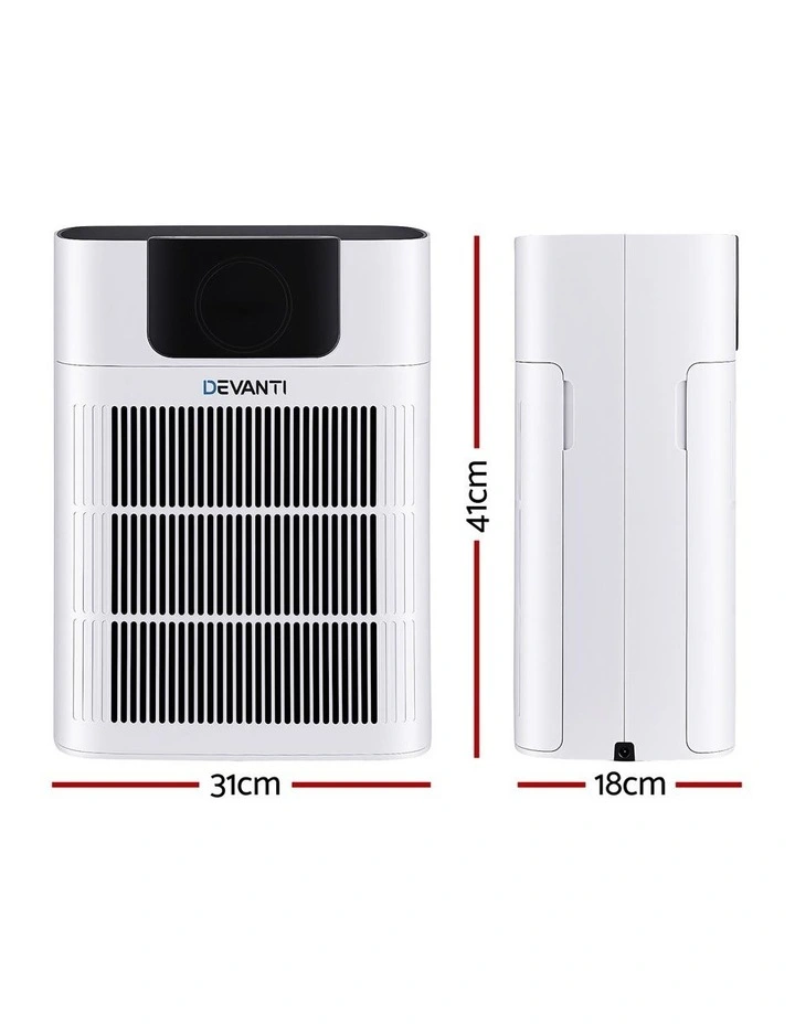 Devnati Pet Air Purifier 3 Stage HEPA Filter Cleaner PM25 Display Cat Dog Hair White image 2