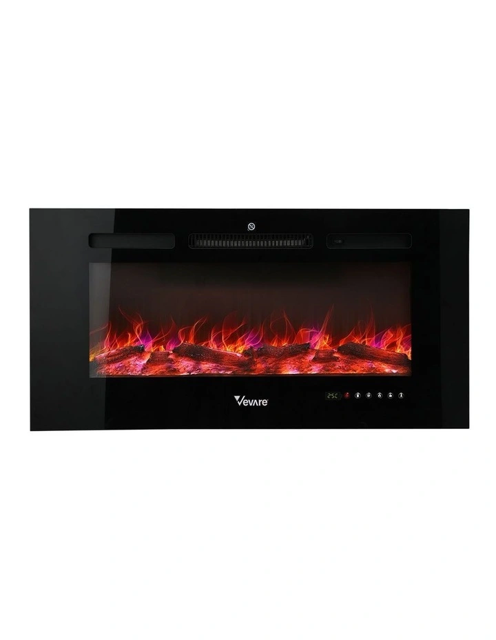 Vevare Electric Fireplace Heater Wall Mounted 3D Flame Effect Indoor 2000W image 1