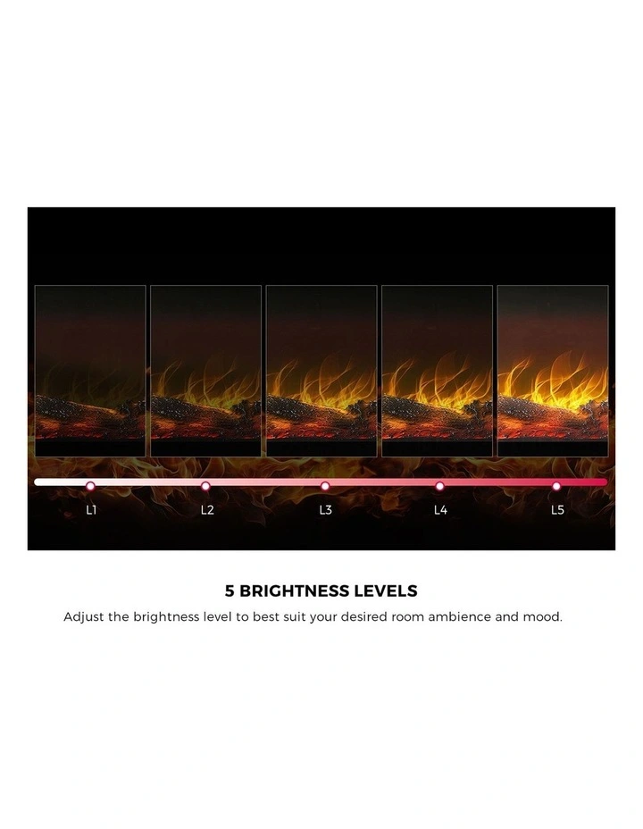 Vevare Electric Fireplace Heater Wall Mounted 3D Flame Effect Indoor 2000W image 6