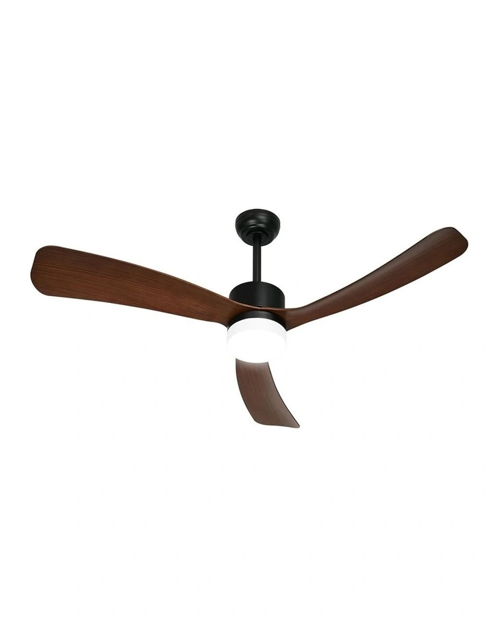 Vevare 132cm Ceiling Fan With Light DC Motor 5 Speed Fans Remote Control Walnut image 1