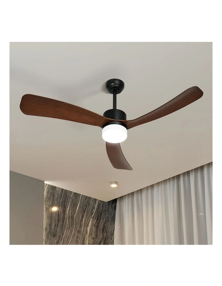 Vevare 132cm Ceiling Fan With Light DC Motor 5 Speed Fans Remote Control Walnut image 4