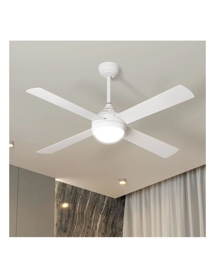 Vevare 132cm Ceiling Fan AC Motor With Light Remote Control Fans 4 Blades White image 4