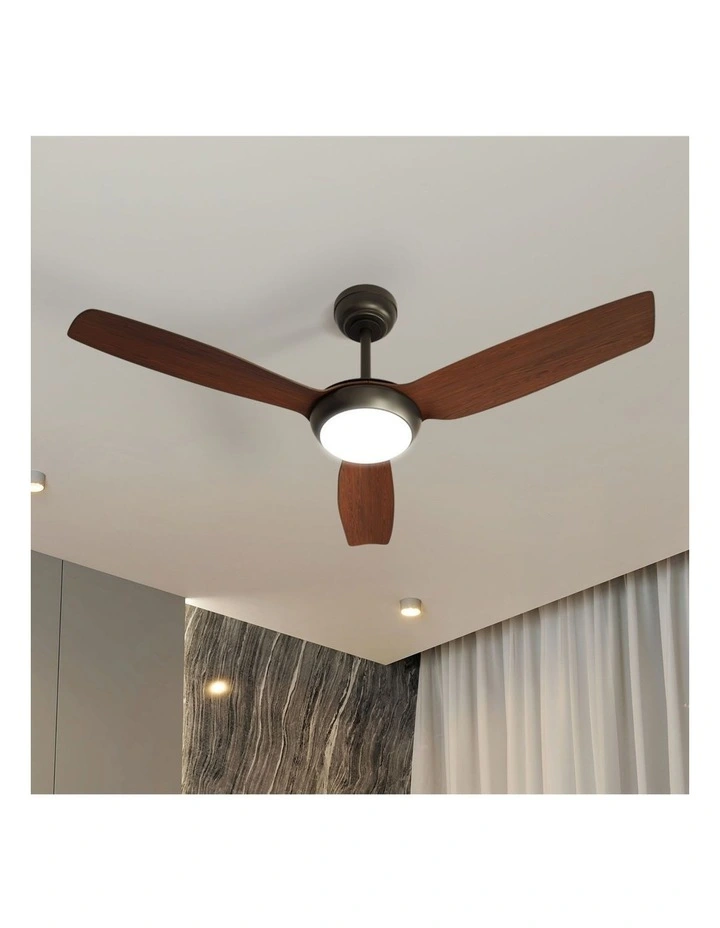 Vevare 132cm Ceiling Fan DC Motor With Light Remote Control 5 Speed Fans Walnut image 4