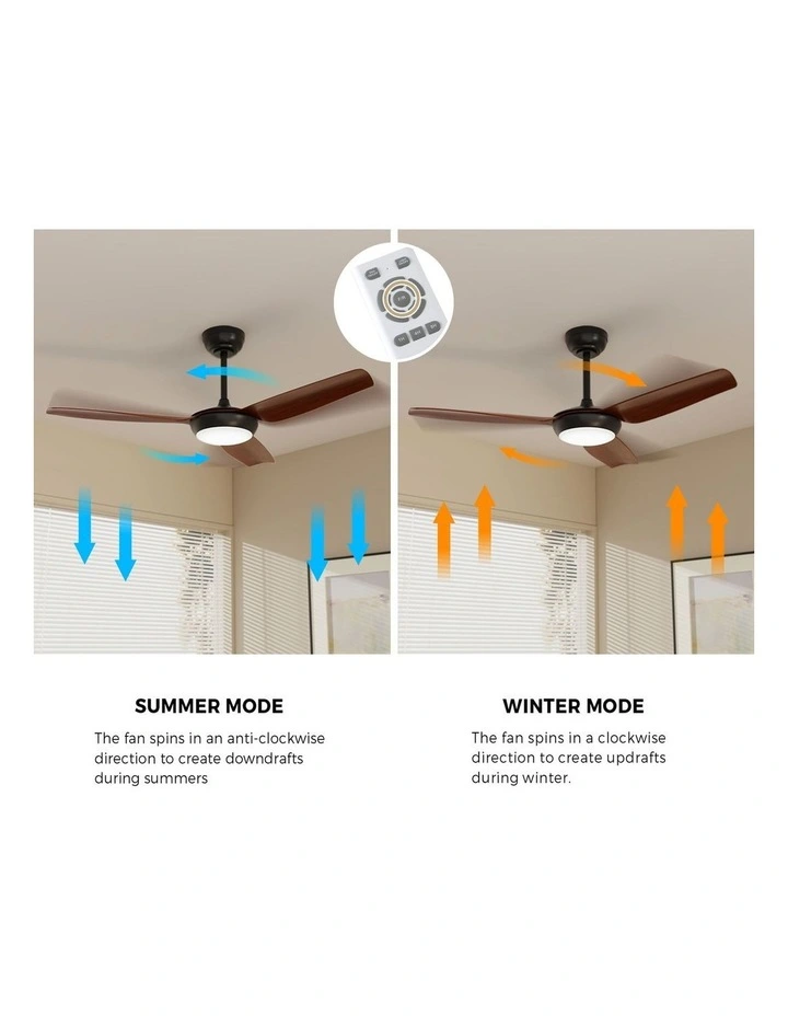 Vevare 132cm Ceiling Fan DC Motor With Light Remote Control 5 Speed Fans Walnut image 7