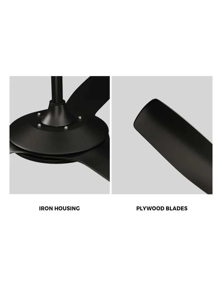 Vevare 132cm Ceiling Fan DC Motor 3 ABS Blades with Remote Control Timer Black image 7