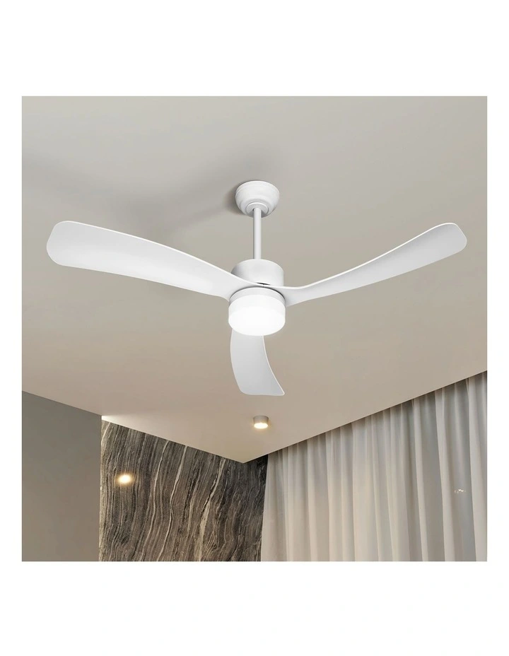 Vevare 132cm Ceiling Fan With LED Light DC Motor 5 Speed Fans Remote Control White image 4