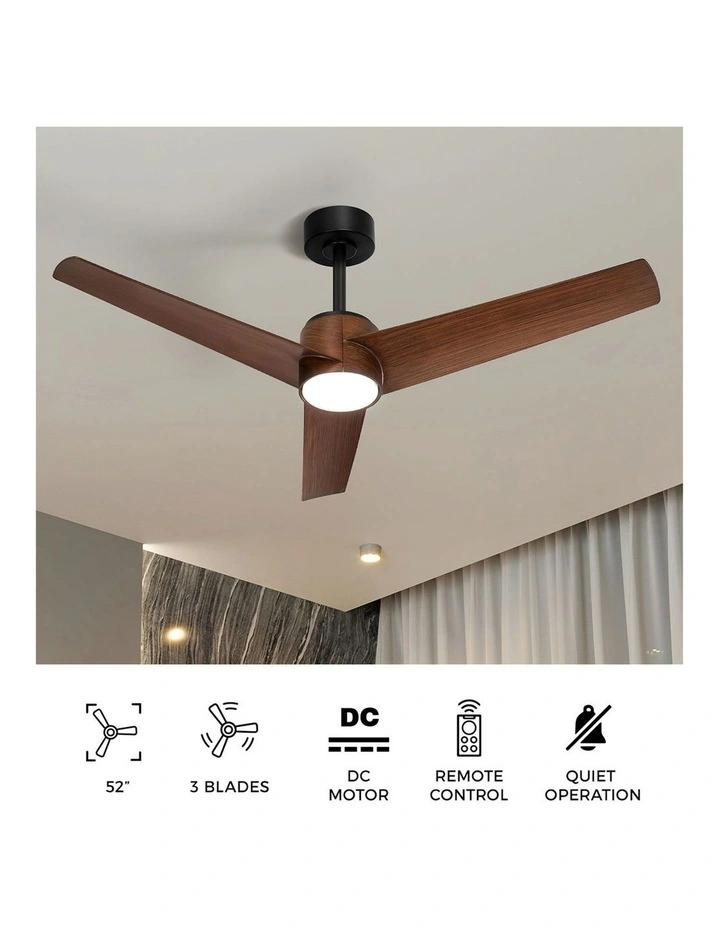 Vevare 132cm Ceiling Fan With Light DC Motor 5 Speed Remote Control Timer Walnut image 5