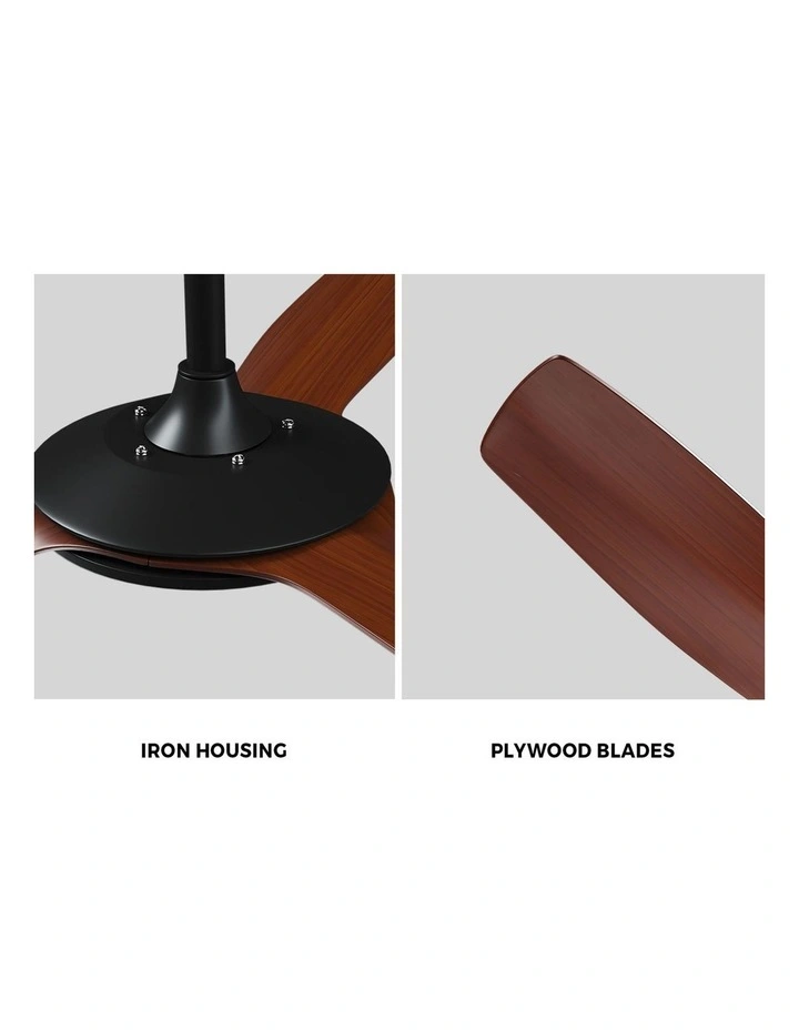 Vevare 132cm Ceiling Fan DC Motor 3 ABS Blades with Remote Control Timer Walnut image 7