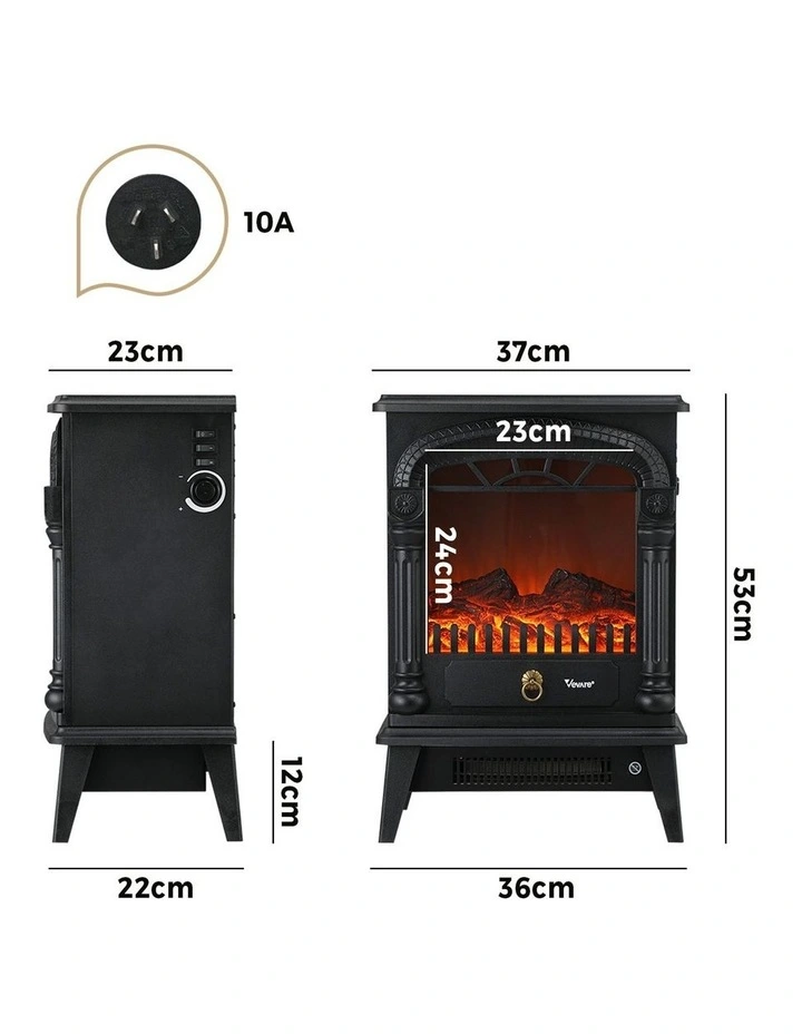 Vevare Electric Fireplace Heater Freestanding Indoor 3D Flame Effect 2000W image 3