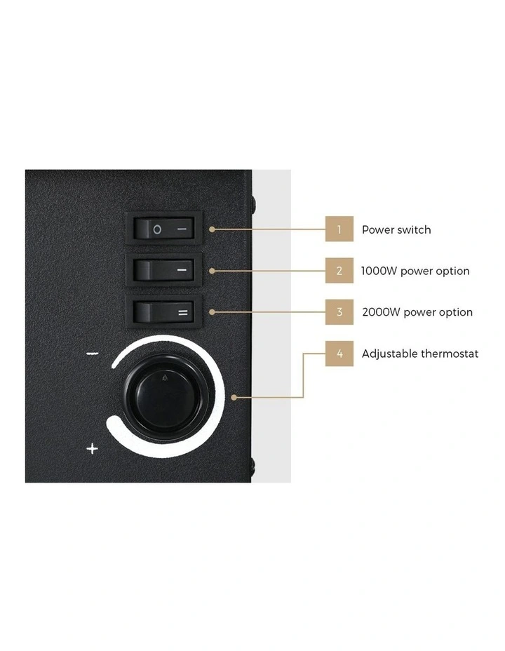 Vevare Electric Fireplace Heater Freestanding Indoor 3D Flame Effect 2000W image 6