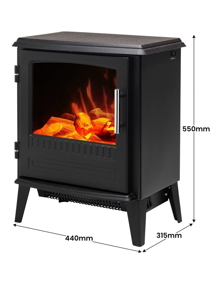 Dimplex 2kW Electric Fan Heater Bari Portable Stove Fireplace Style image 3