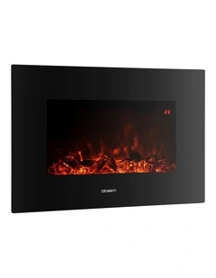 Devanti Electric Fireplace Fire Heater 2000W Black