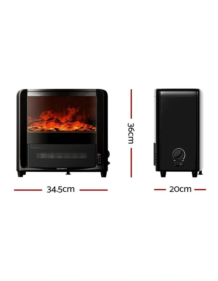 Devanti Electric Fireplace Fire Heaters 2000W image 2