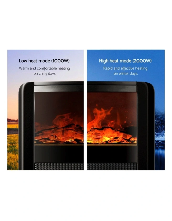 Devanti Electric Fireplace Fire Heaters 2000W image 6
