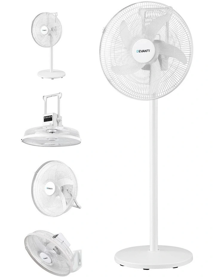 DEVANTI 16 5-in-1 Rechargeable Fan for Pedestal Table Floor Wall Ceiling image 1
