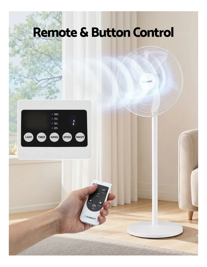 DEVANTI 16 5-in-1 Rechargeable Fan for Pedestal Table Floor Wall Ceiling image 5