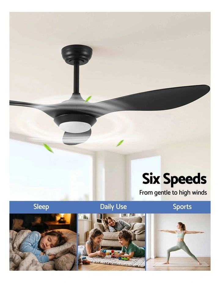 Devanti 52'' Ceiling Fan DC Motor w/Light w/Remote - Black image 4